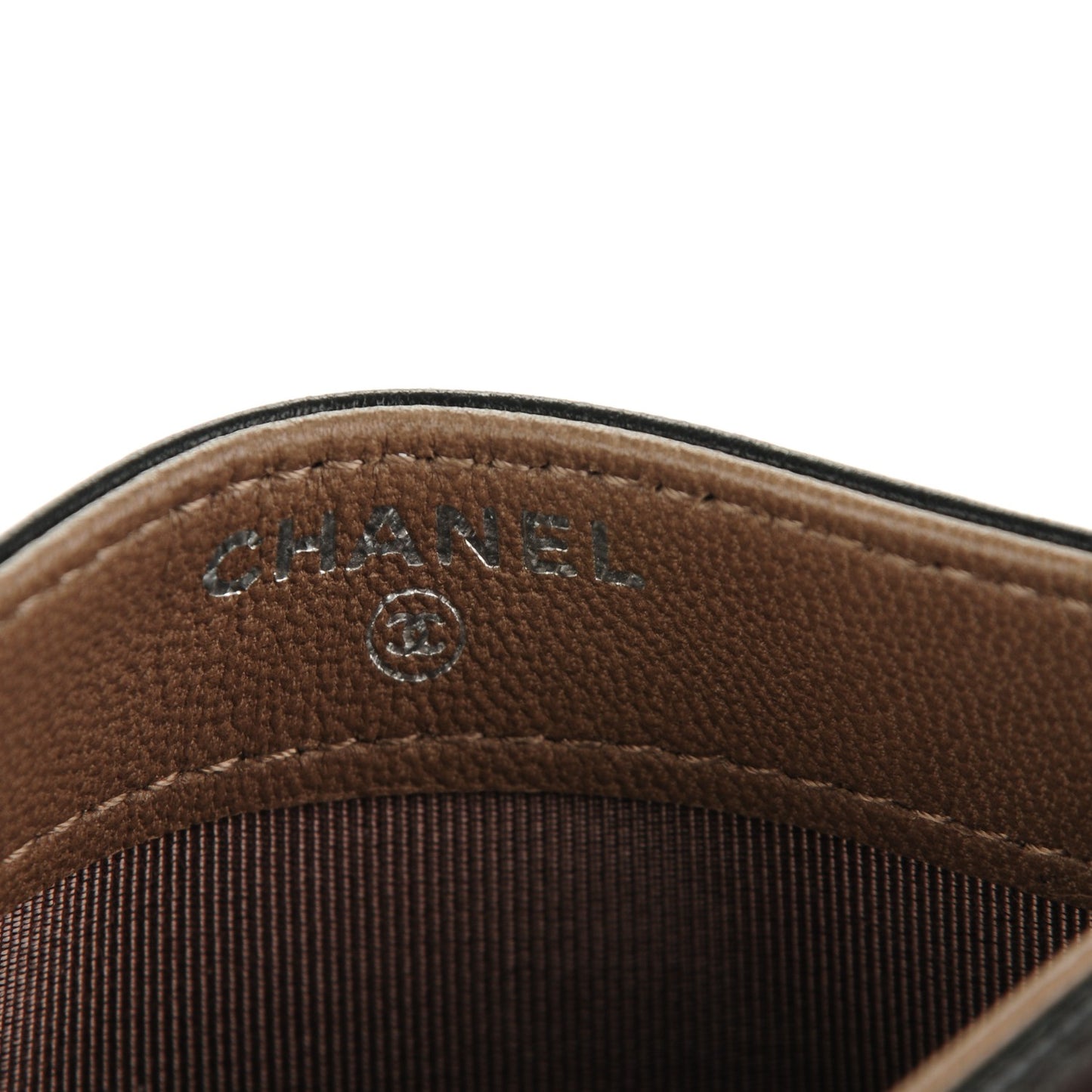 Lambskin Quilted Card Holder Black