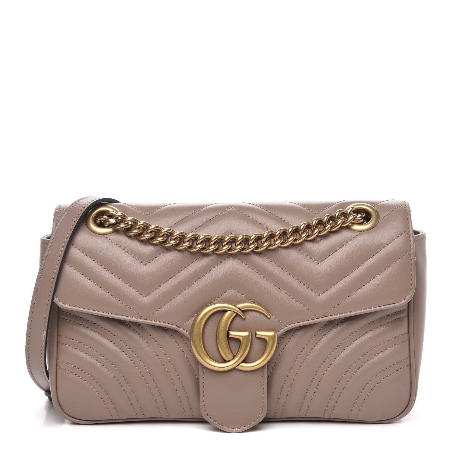 Gucci Calfskin Matelasse Small GG Marmont Shoulder Bag Porcelain Rose 2 of 12