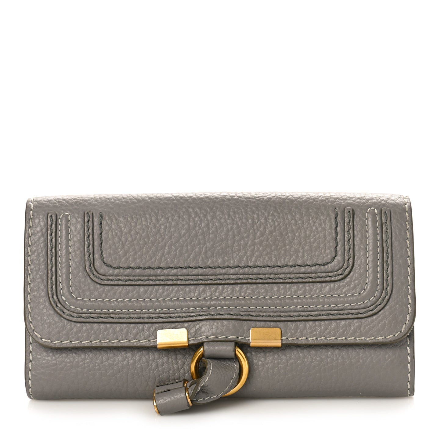 Calfskin Marcie Continental Flap Wallet Cashmere Grey