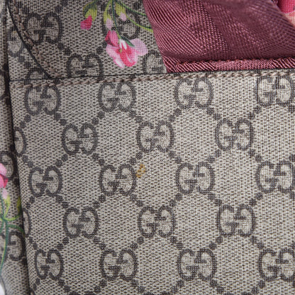 Gucci GG Supreme Monogram Blooms Medium Single Buckle Backpack Beige Multicolor Dry Rose 13 of 13