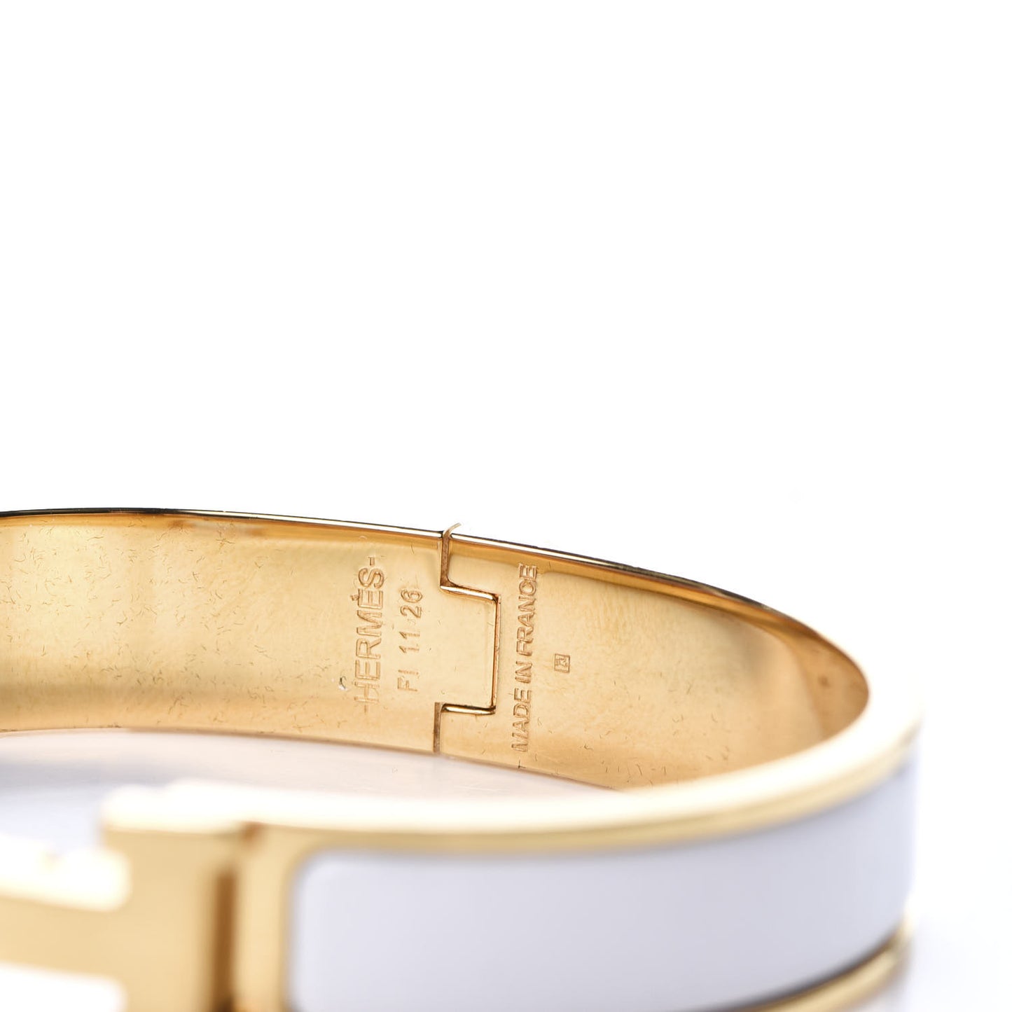 Enamel Narrow Clic Clac H Bracelet PM White
