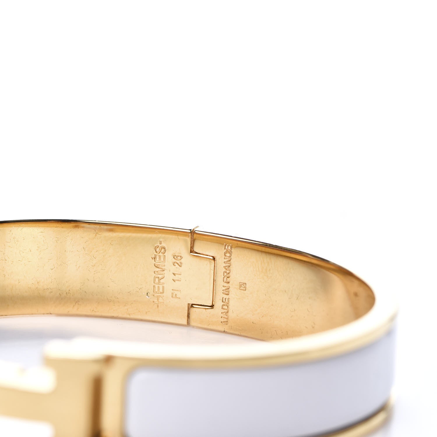 Hermes Enamel Narrow Clic Clac H Bracelet PM White 6 of 7
