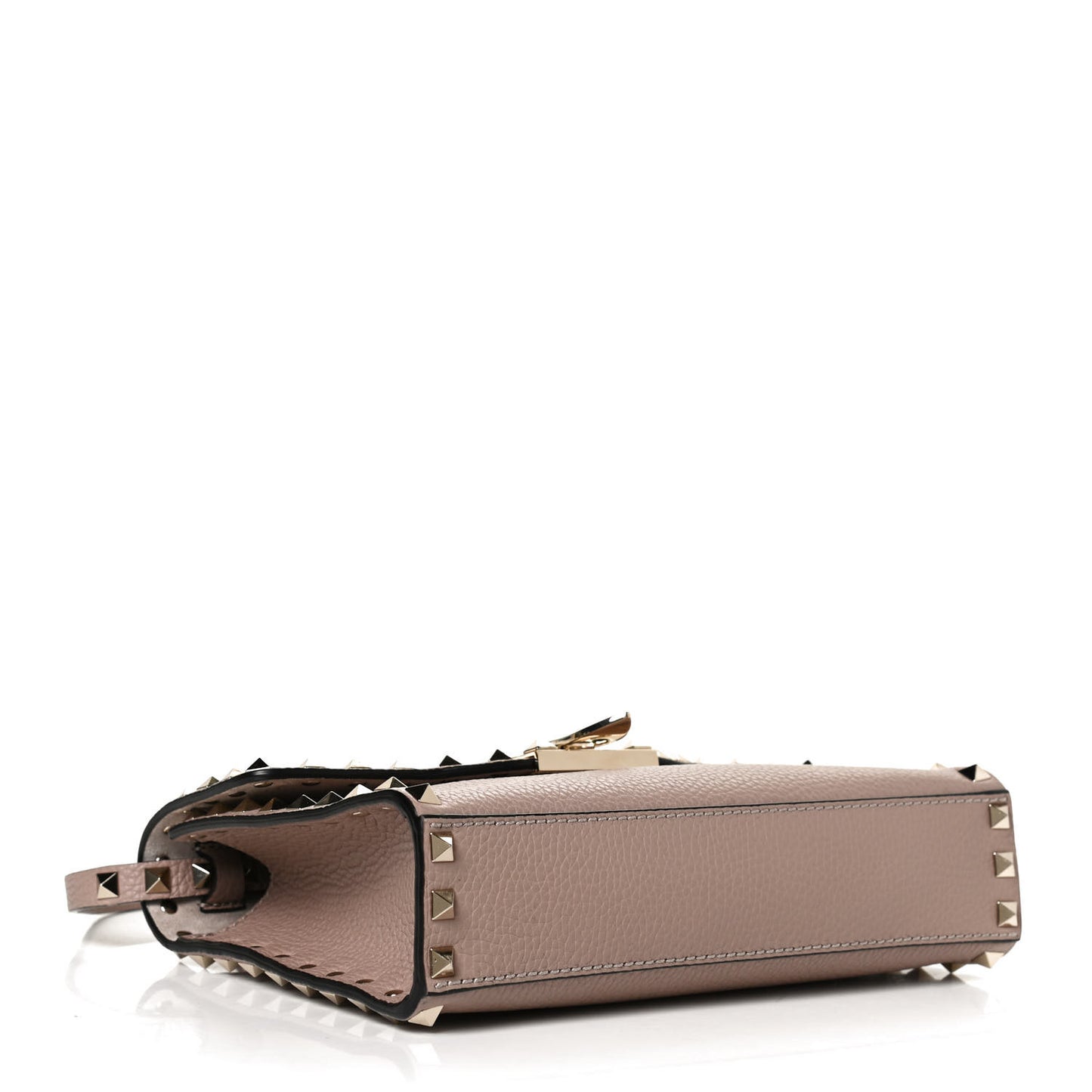 Pebbled Calfskin Medium Rockstud Flip Lock Crossbody Bag Poudre