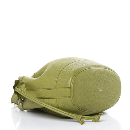 Hermes Taurillon Clemence Market Drawstring 18 Vert Anis 4 of 12