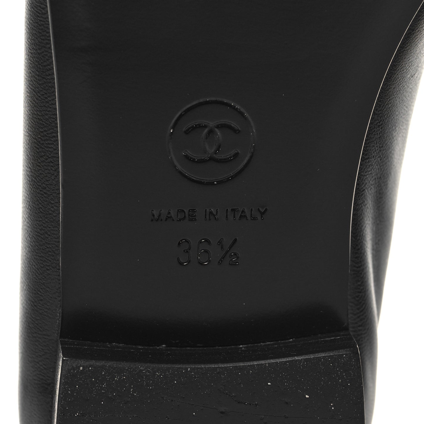 Lambskin Patent CC Cap Toe Ballerina Flats 36.5 Black