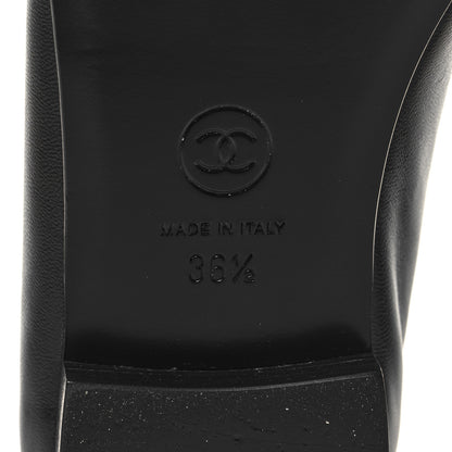 Chanel Lambskin Patent CC Cap Toe Ballerina Flats 36.5 Black 7 of 8