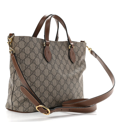 Gucci Soft GG Supreme Monogram Small Crossbody Tote Beige Cuir 3 of 10