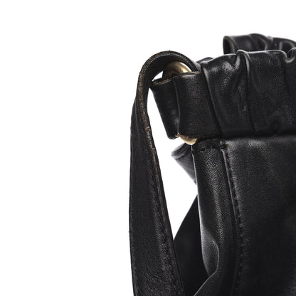 Miu Miu Vitello Lux Gathered Tote Black 16 of 17
