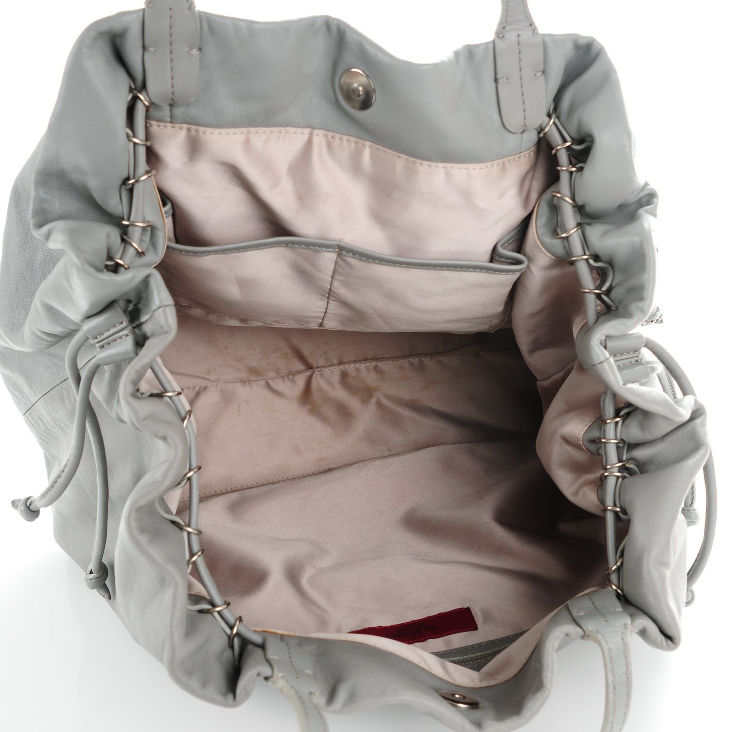 Nappa Leather Crystal Rose Glam Tote Gray