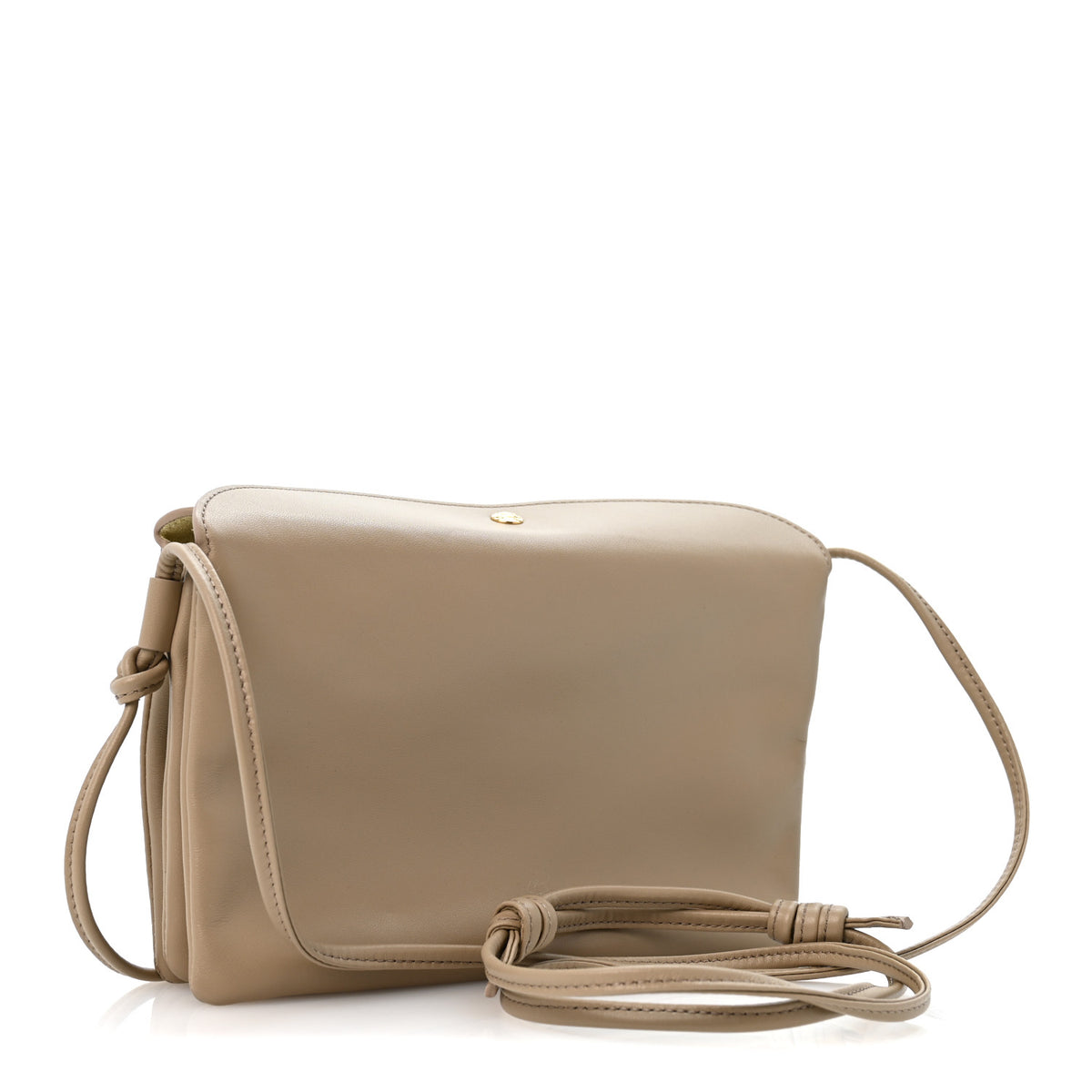 Smooth Lambskin Trio Flap Crossbody Bag Safari
