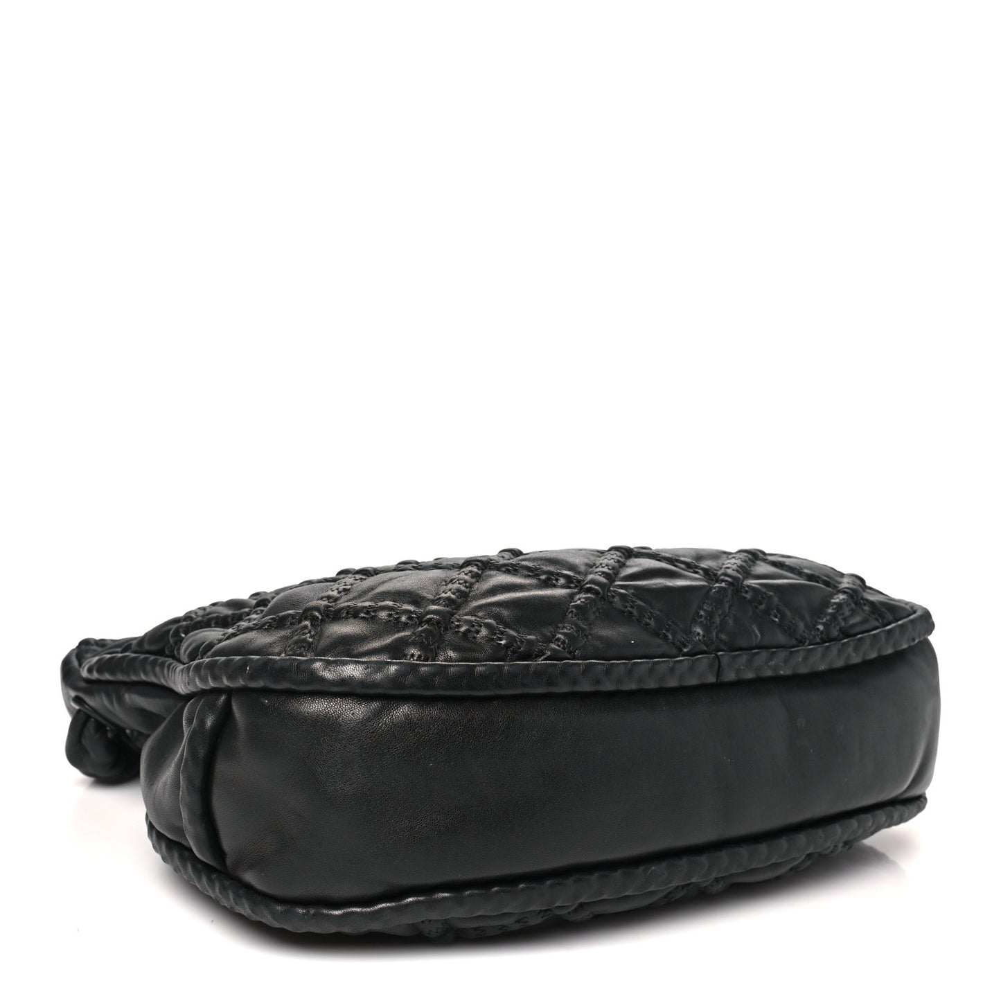 Quilted Lambskin Hidden Chain Hobo Black