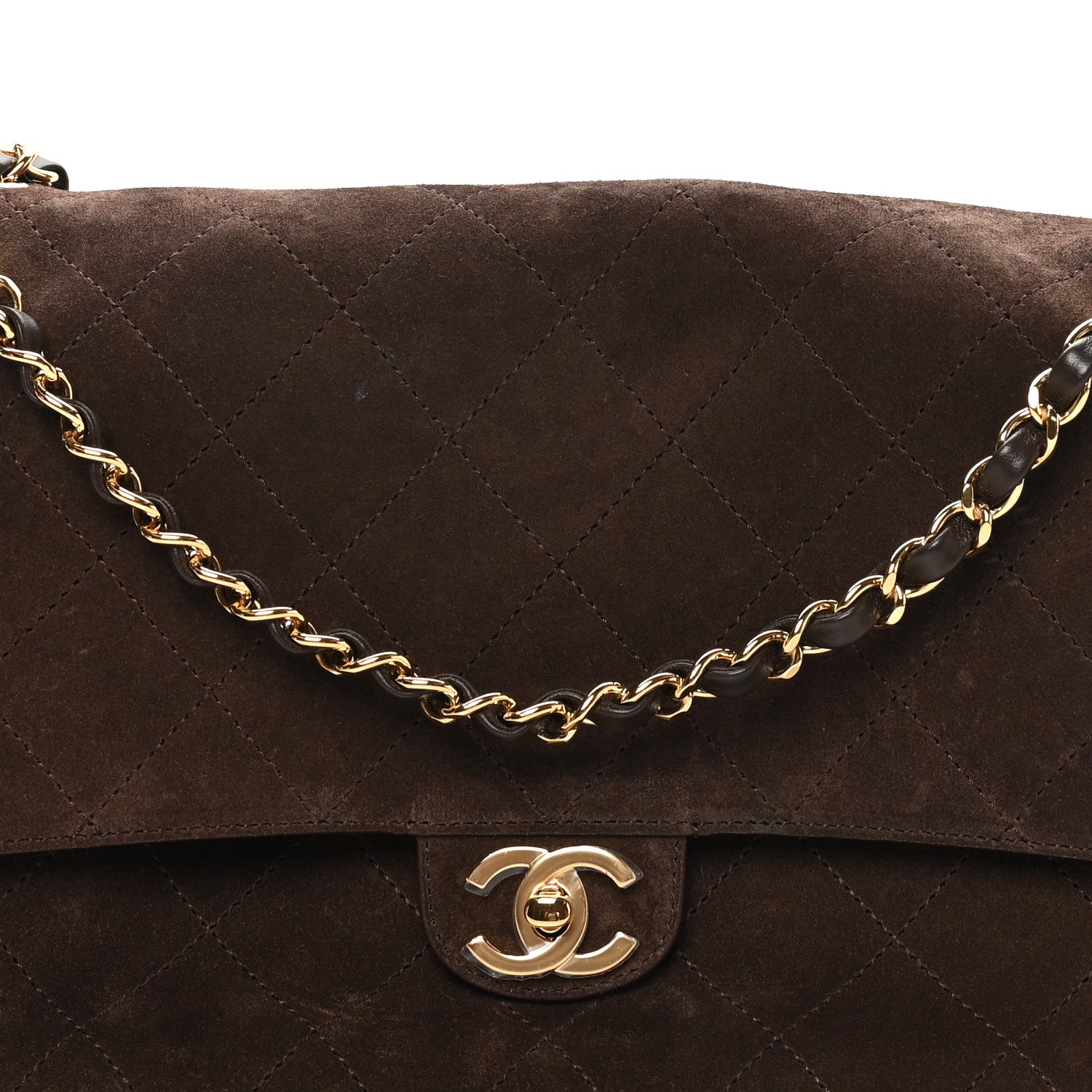 Chanel Suede Calfskin Small Souplissimo Maxi Flap Dark Brown 8 of 11