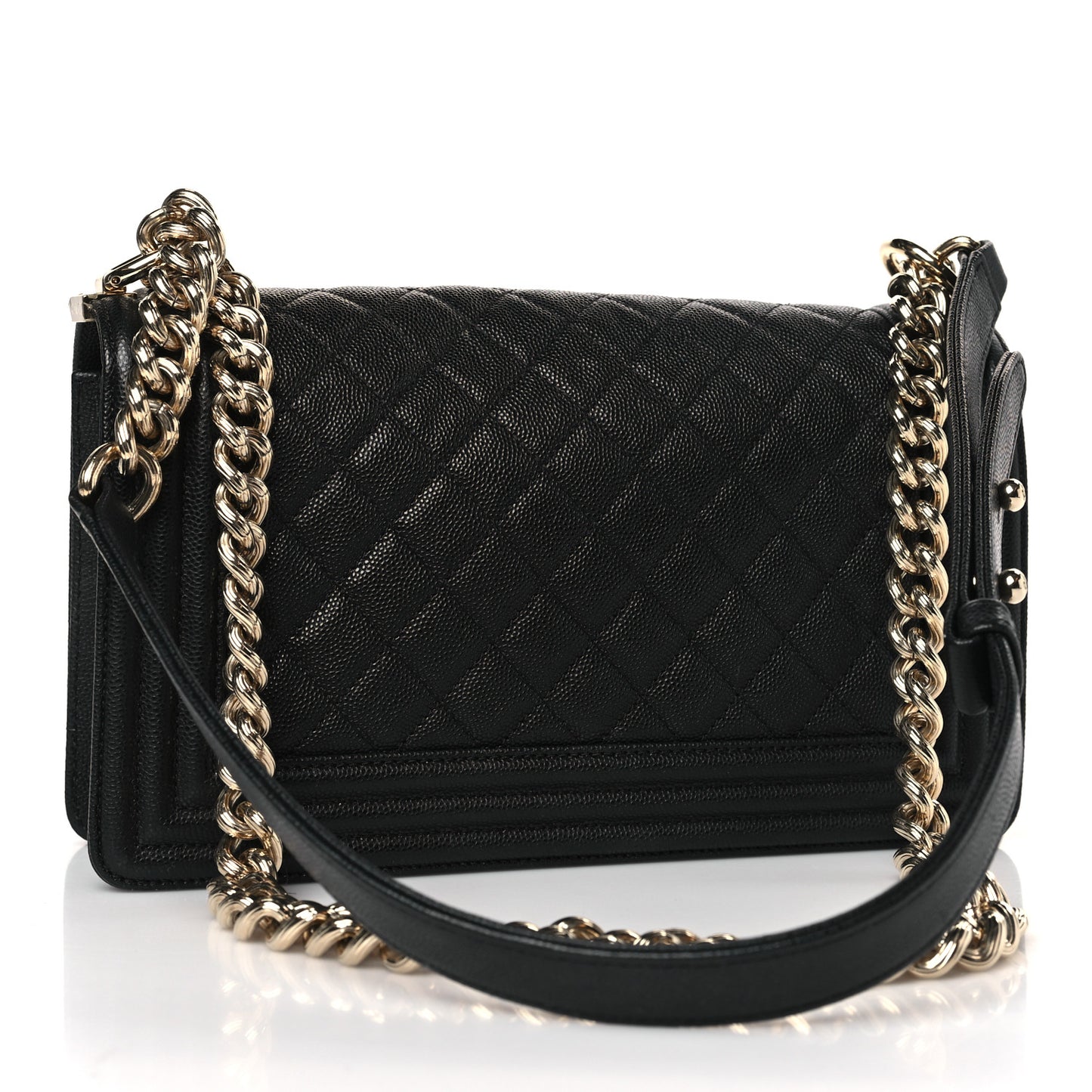 Caviar Quilted Medium Boy Flap Black