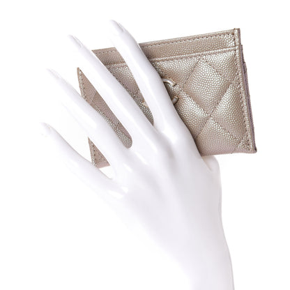 Chanel Iridescent Caviar Quilted Card Holder Beige 2 of 11