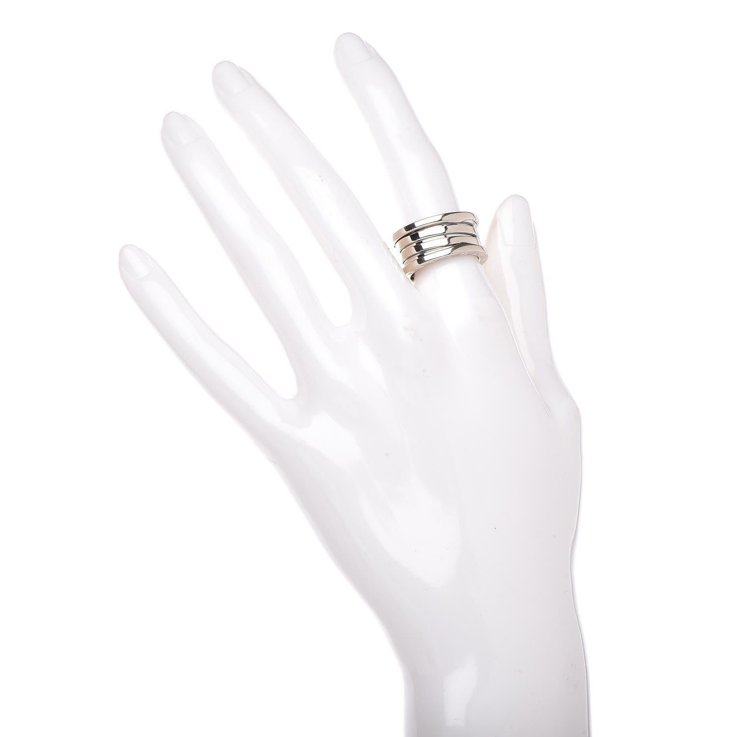 Bulgari 18K White Gold B.Zero1 3 Band Ring 53 6.25 2 of 5
