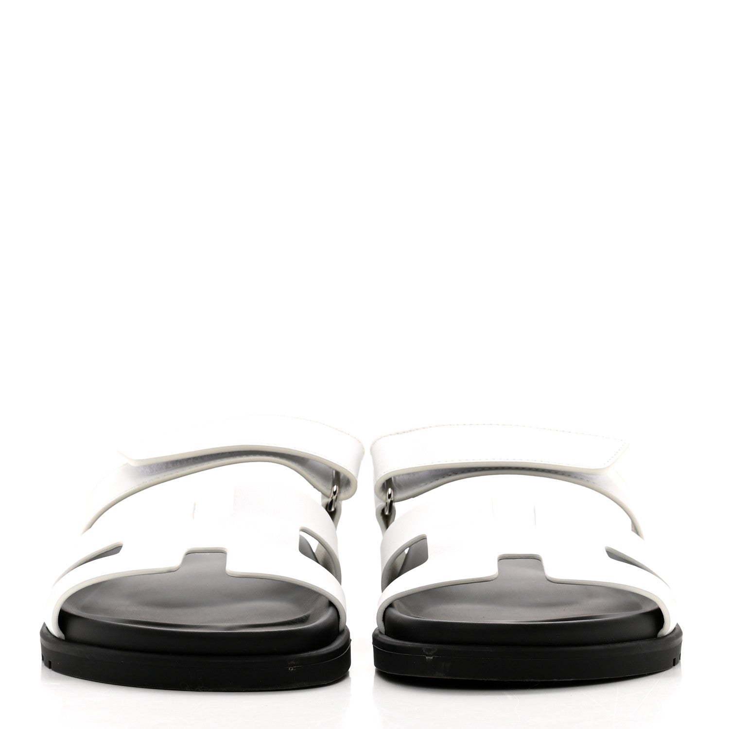 Hermes Calfskin Womens Chypre Sandals 37 White 2 of 9