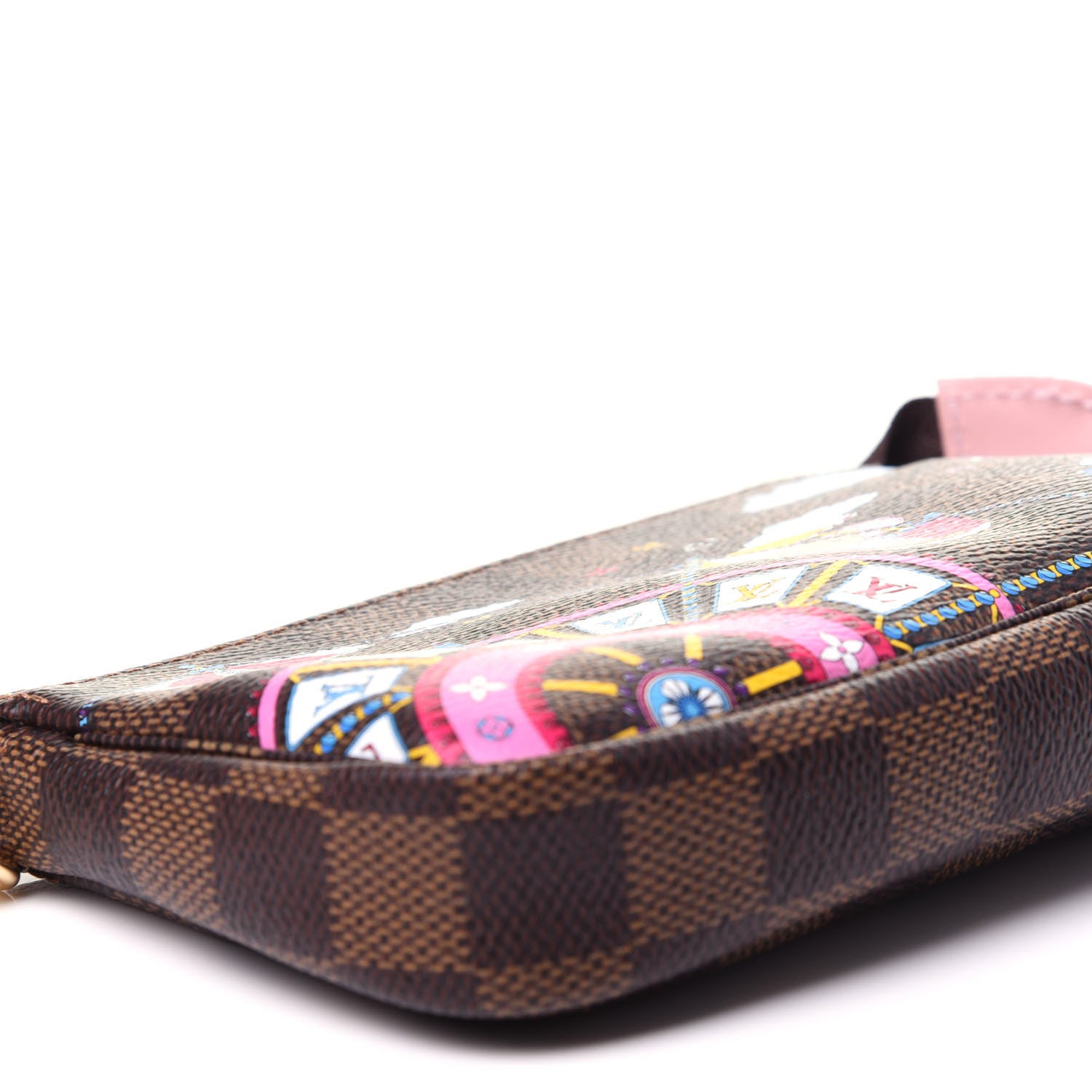 Louis Vuitton Damier Ebene 2020 Christmas Animation Big Wheel Mini Pochette Accessories Rose Ballerine 7 of 10