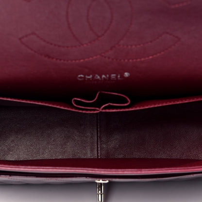 Chanel Striated Patent Quilted Jumbo Double Flap Burgundy 4 of 8