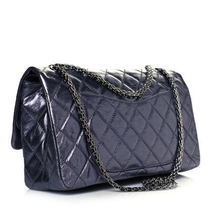 Chanel Metallic Aged Calfskin Quilted 2.55 Reissue 226 Flap Blue 3 of 11