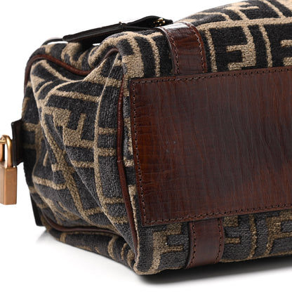 Fendi Velvet Zucca Vitello Mini Forever Boston Fango Grigio Bruciato 8 of 11
