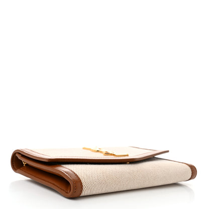 Saint Laurent Micro Raffia Monogram Uptown Chain Wallet Natural Hay Brick 5 of 10