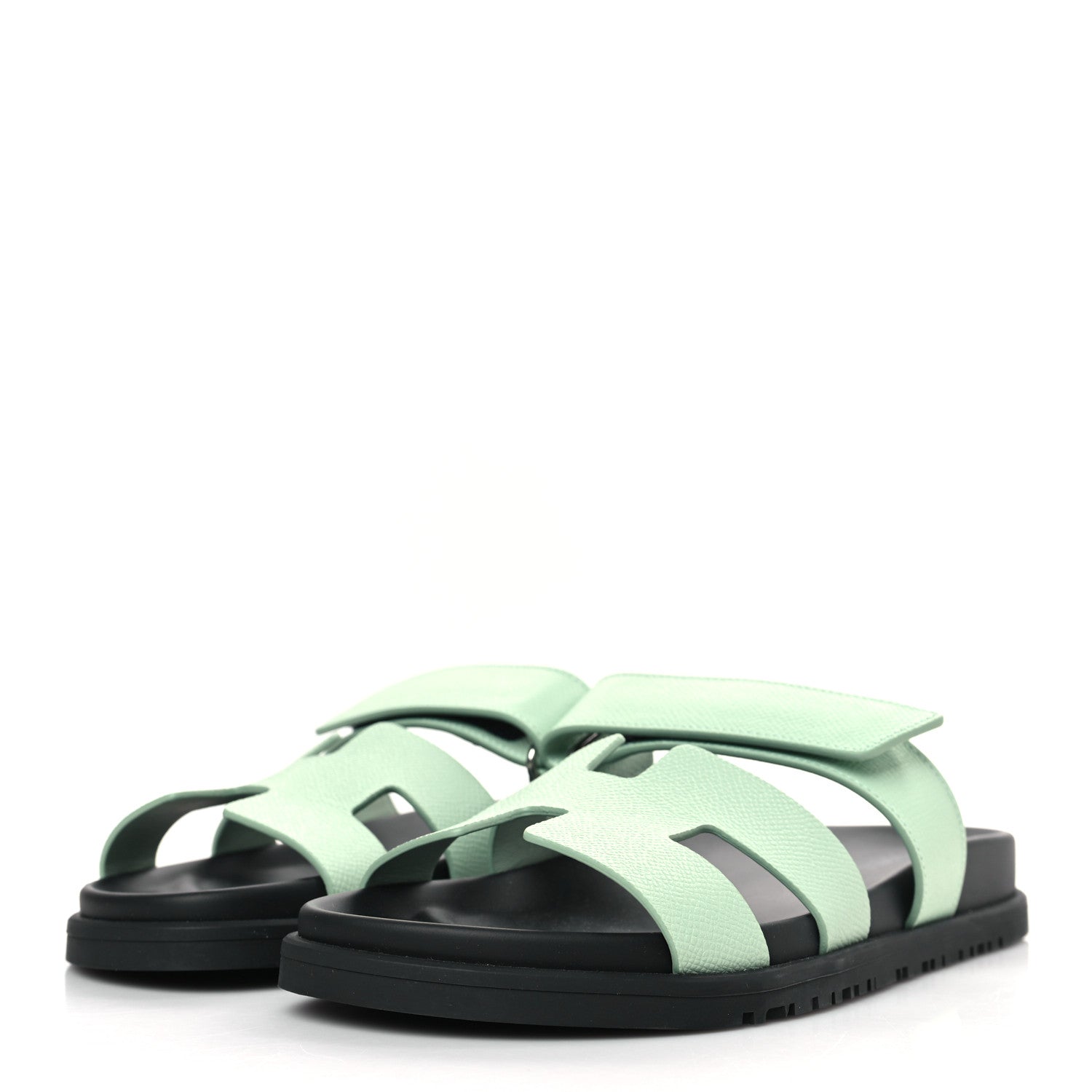 Hermes Epsom Womens Chypre Sandals 38 Vert Jade 3 of 9