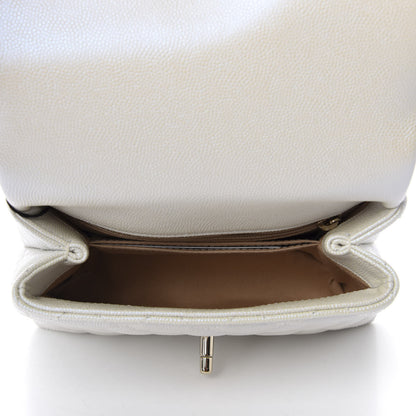 Chanel Iridescent Caviar Quilted Extra Mini Coco Handle Flap Ivory 5 of 10