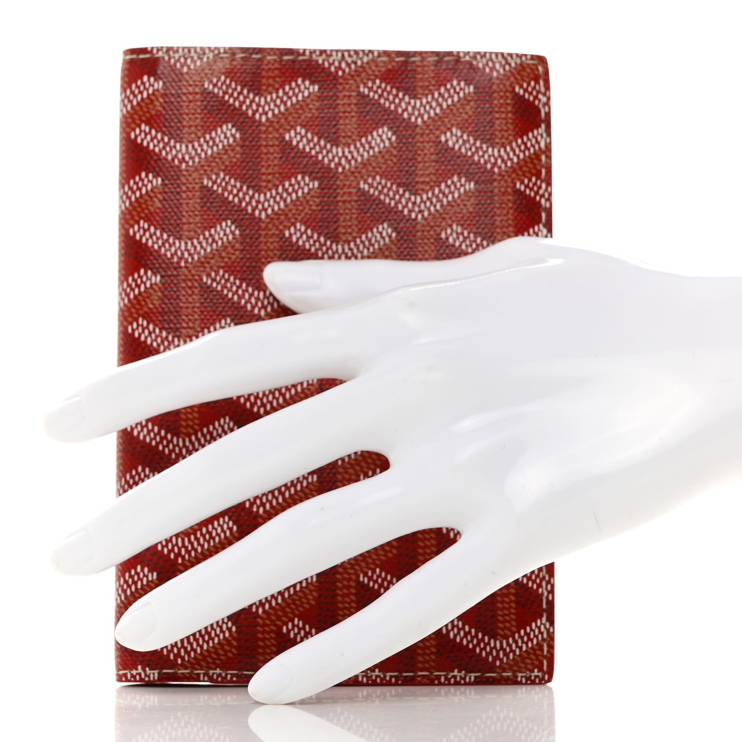 Goyardine Grenelle Passport Wallet Red