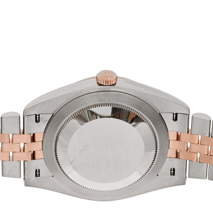Rolex Stainless Steel 18K Everose Gold Diamond 41mm Oyster Perpetual Datejust Watch Sundust 126331 4 of 5