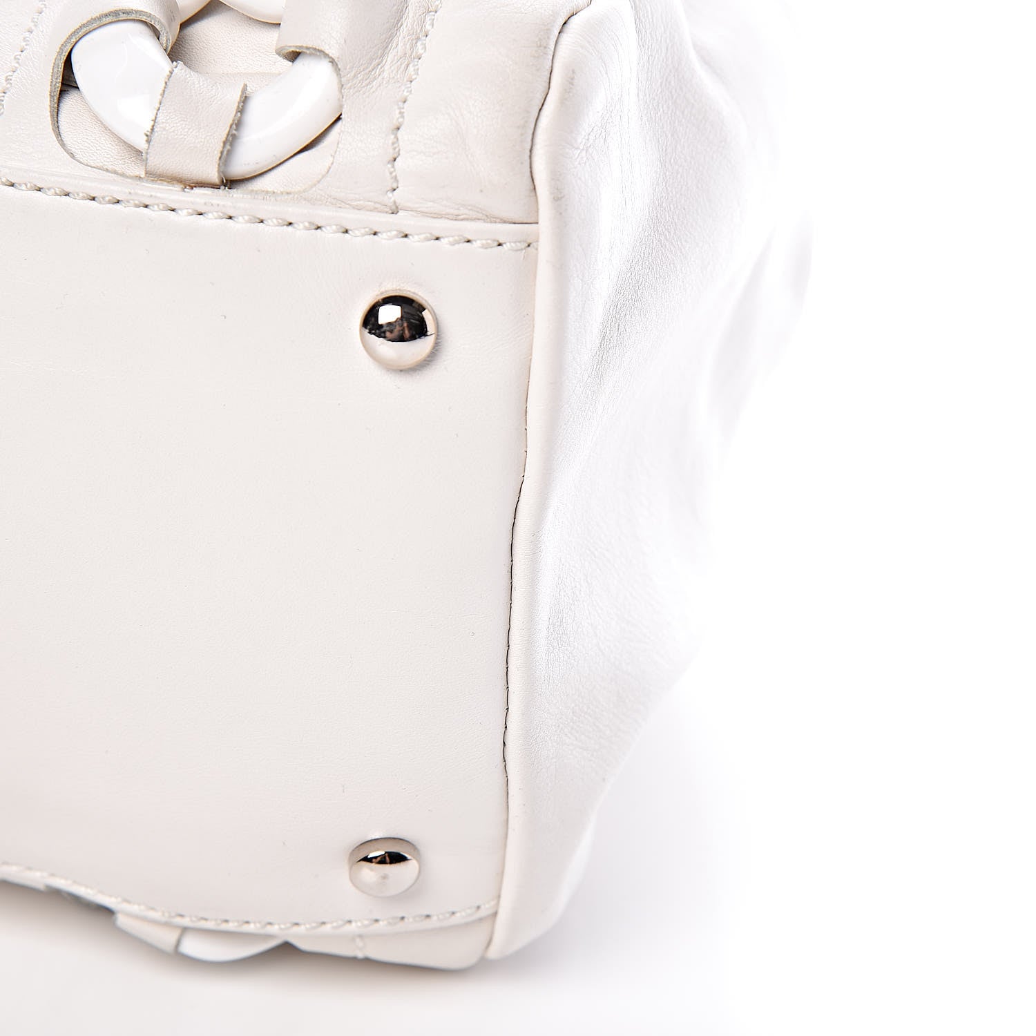 Chanel Calfskin Modern Chain Rhodoid East West Tote White 9 of 13