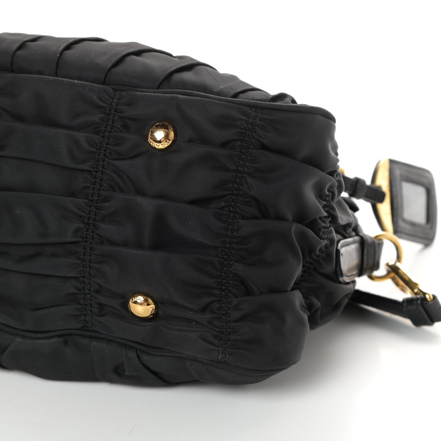 Tessuto Nylon Gaufre Shopping Satchel Black