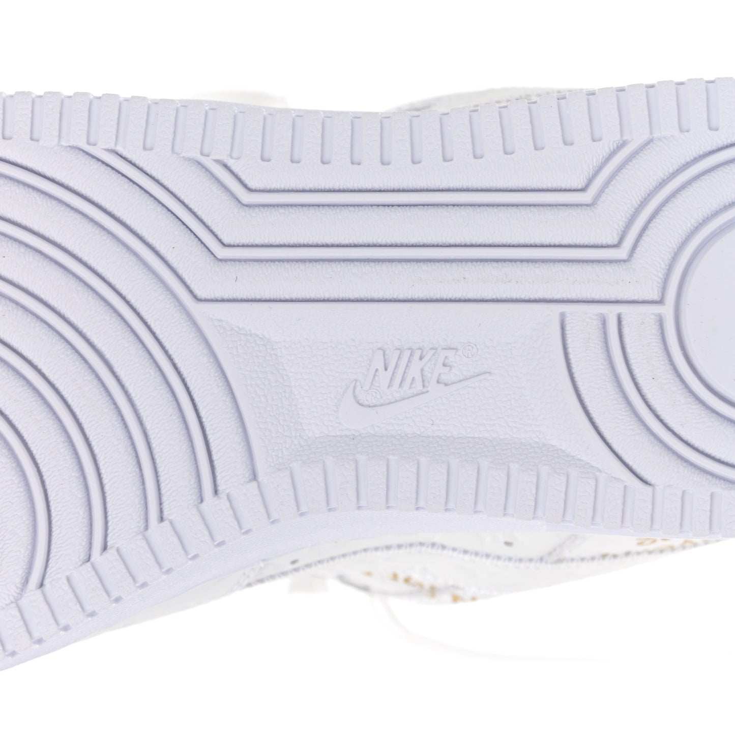 X NIKE AIR FORCE 1 Calfskin Monogram Mens Low Top Sneakers 9 White