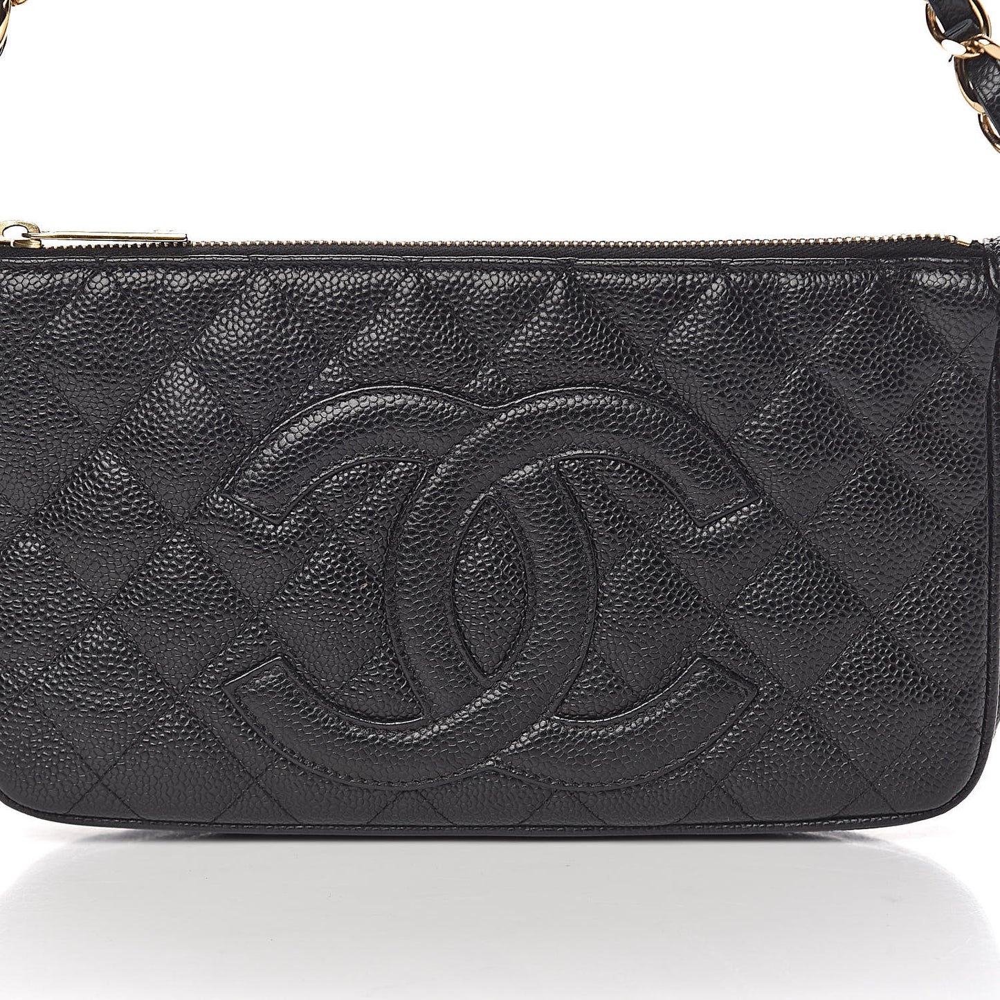 Caviar Quilted CC Shoulder Bag Black