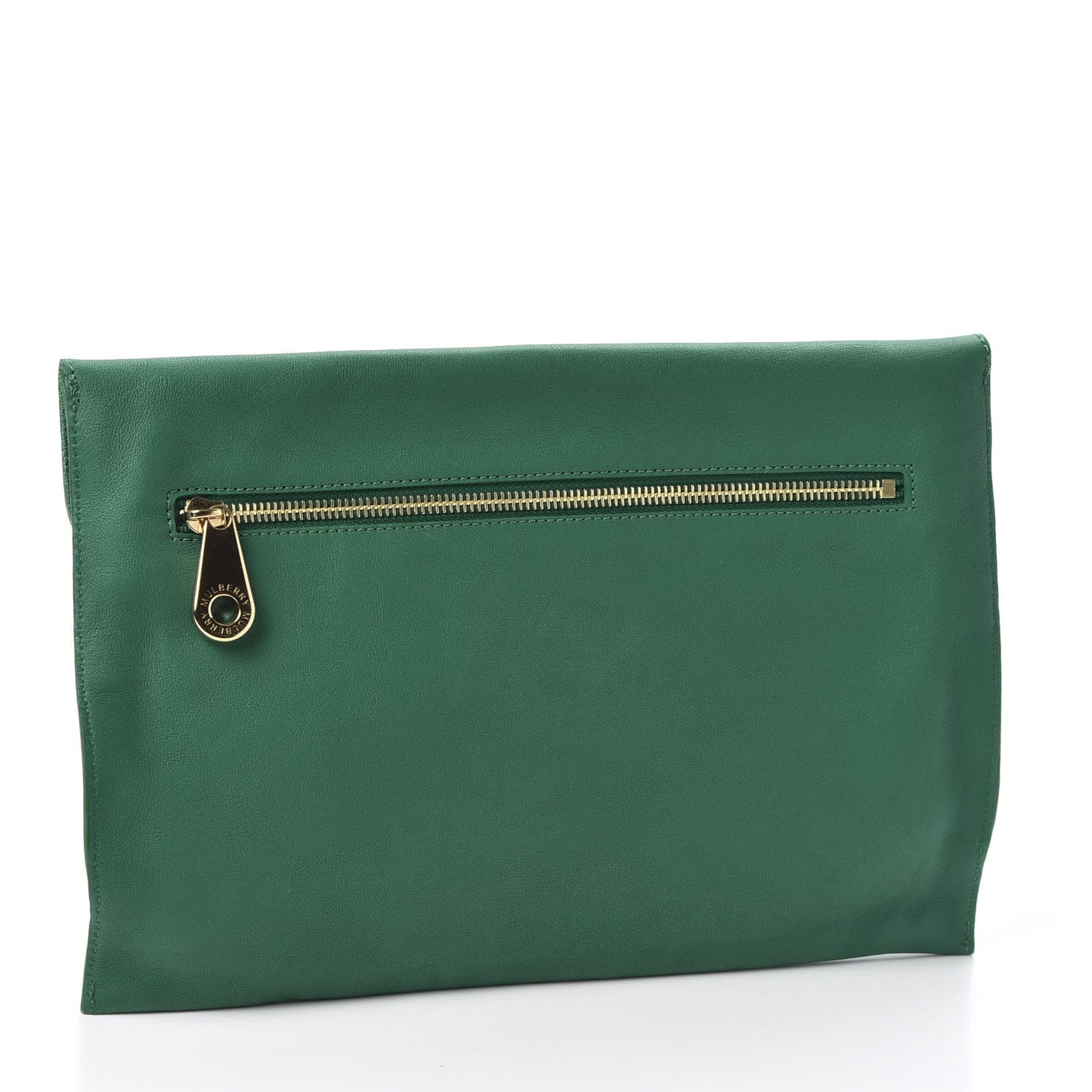 Classic Grain Calfskin Willow Clutch Emerald
