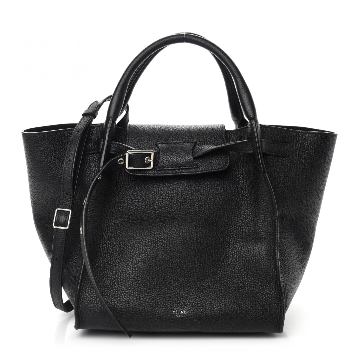 Supple Grained Calfskin Small Big Bag Black