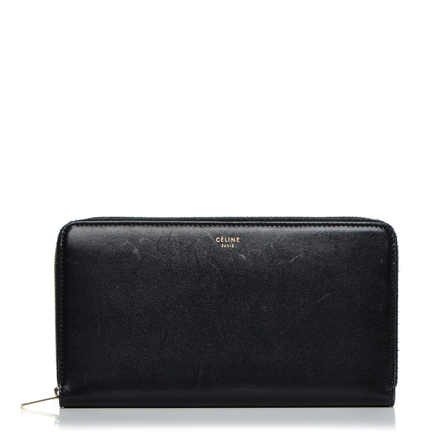 Celine Lambskin Large Zip Around Multifunction Wallet Black 1 of 6