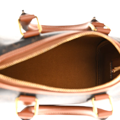 Celine Triomphe Canvas Calfskin Small Boston Bag Tan 5 of 9