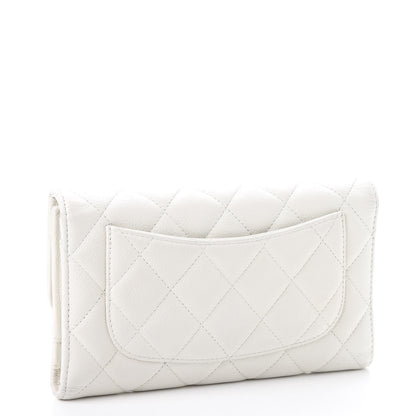 Chanel Caviar Quilted Large Flap Wallet White 3 of 14
