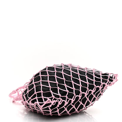 Prada Tessuto Nylon Net Tote Black Pink 4 of 9