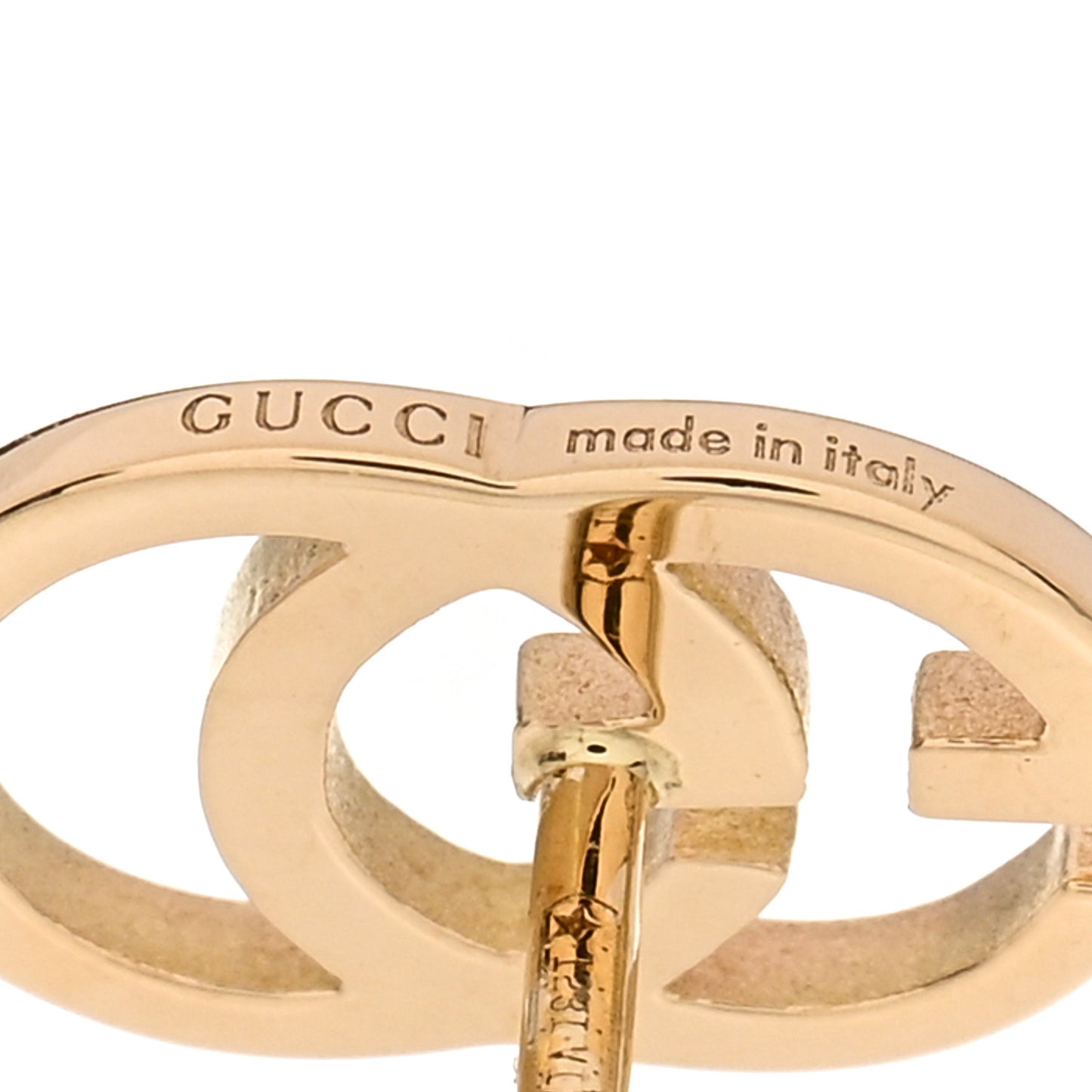 18K Yellow Gold Running G Stud Earrings