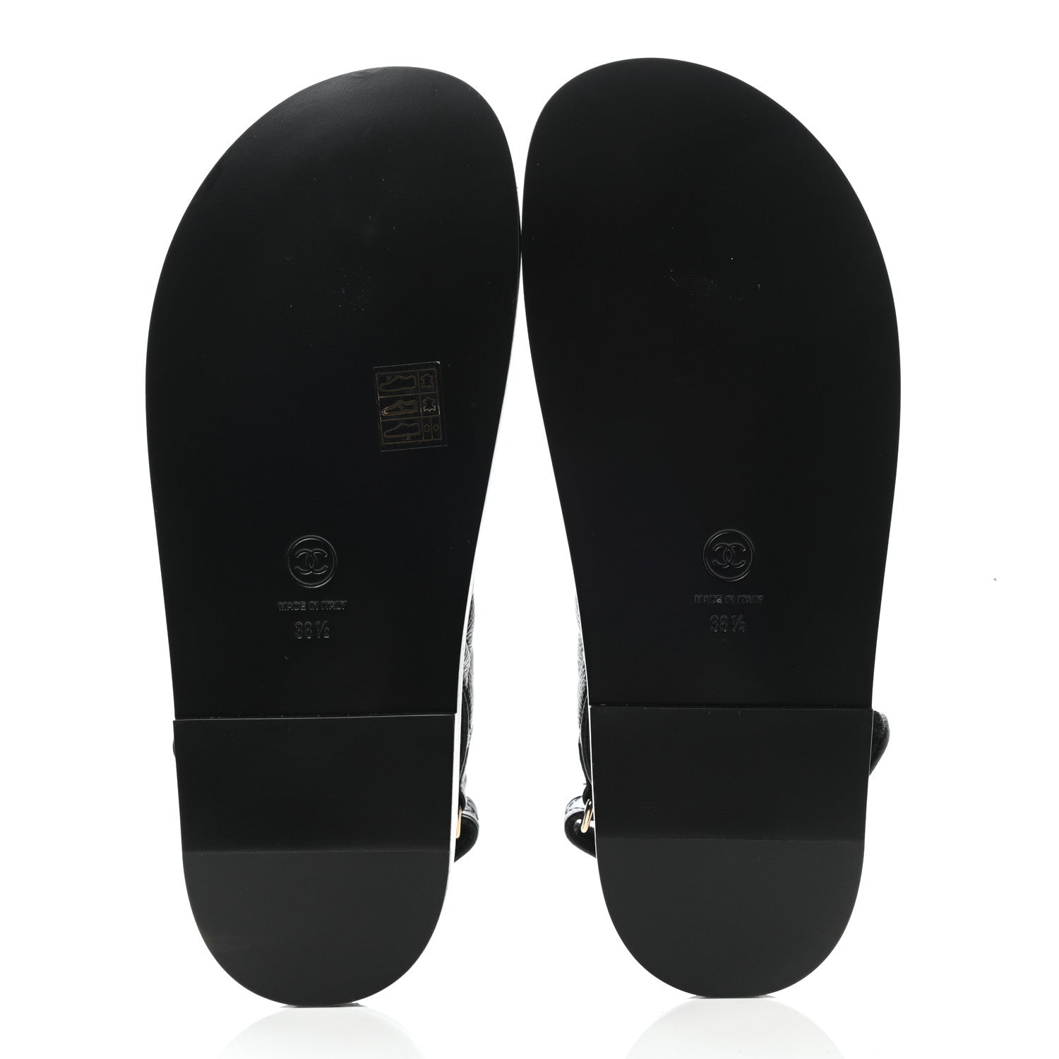 Chanel Grained Calfskin Velcro Dad Sandals 38.5 Black 5 of 8