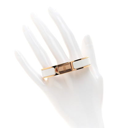 Hermes Enamel Narrow Clic Cadenas Bracelet PM White 2 of 5