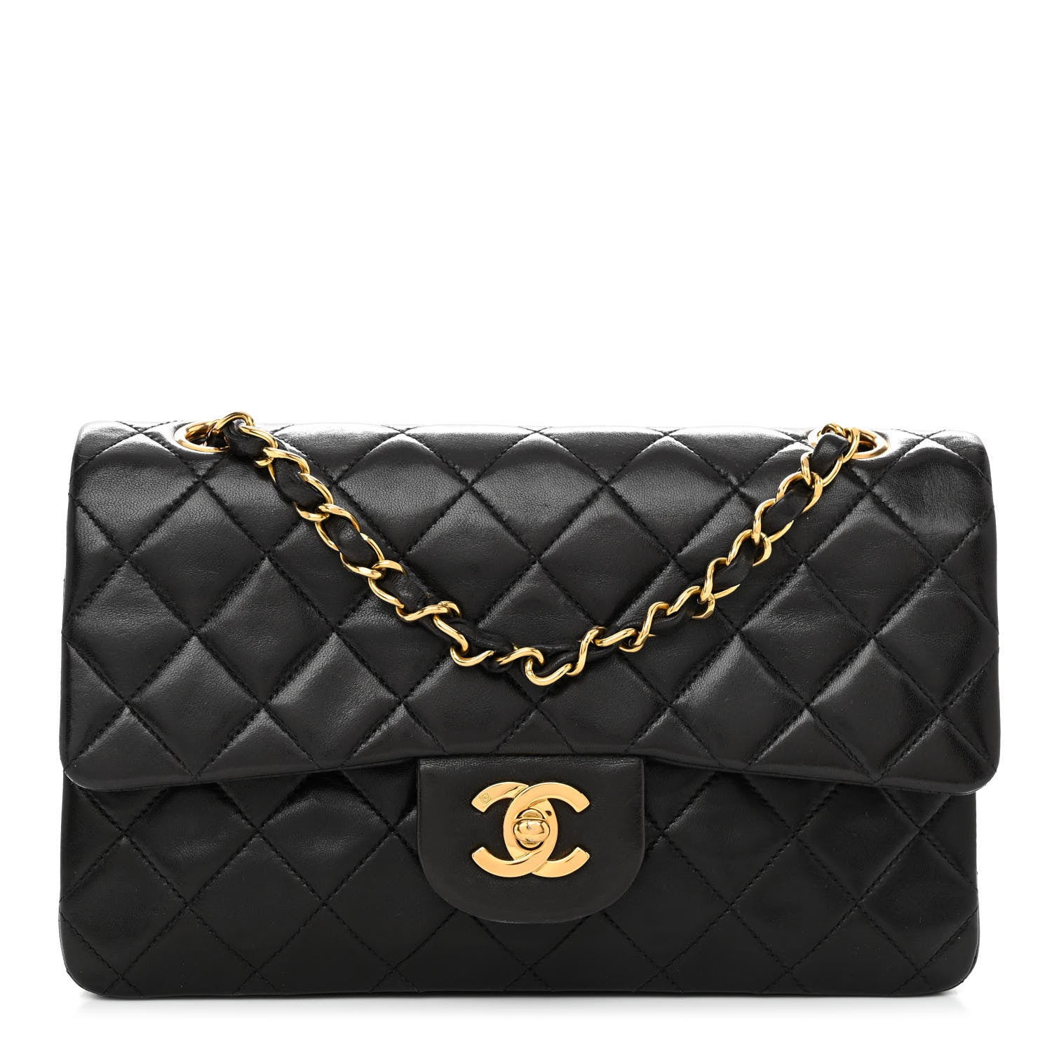 Chanel Lambskin Quilted Small Double Flap Black 1 of 10