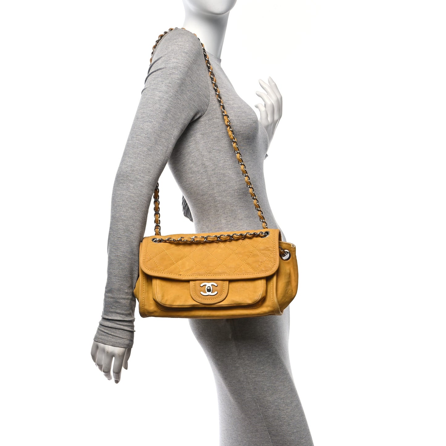 Ultra Soft Suede Calfskin Natural Beauty Flap Bag Yellow
