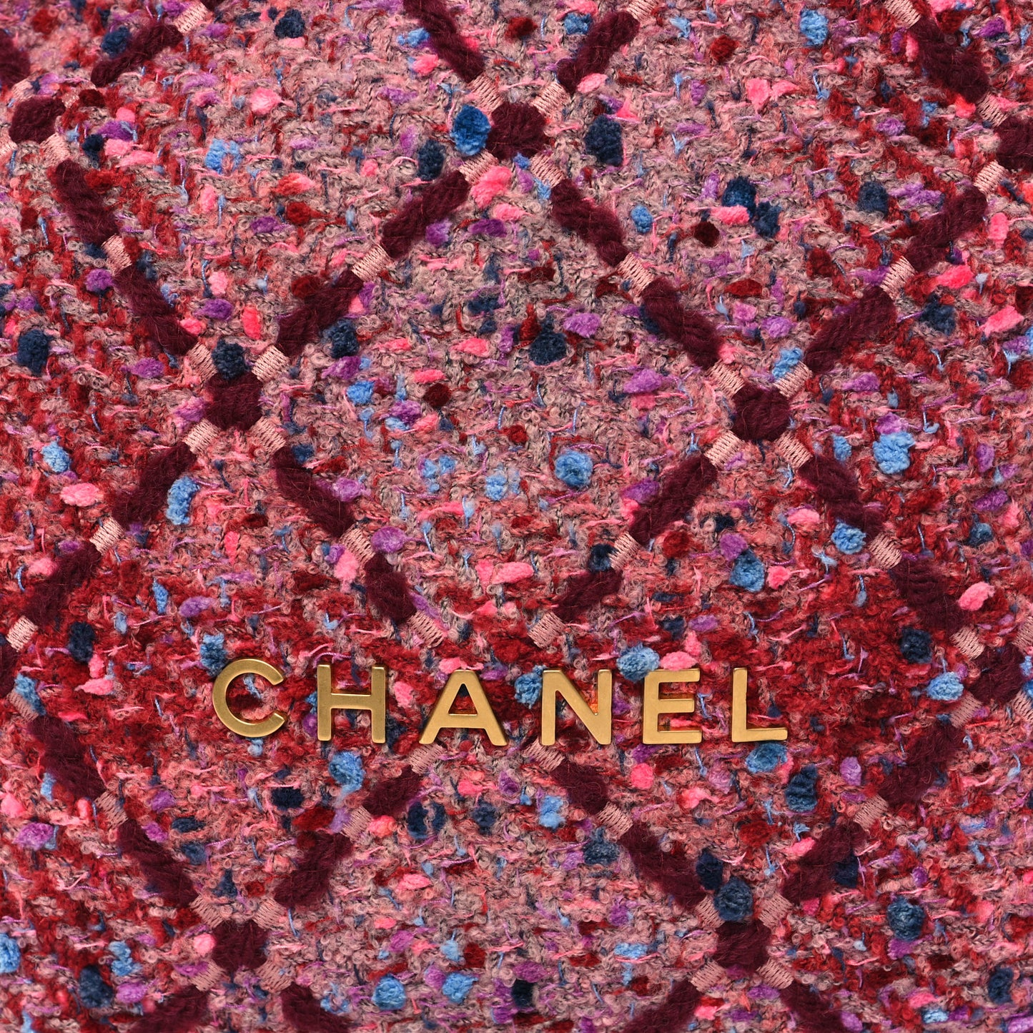 Tweed Quilted Chanel 22 Pink Burgundy