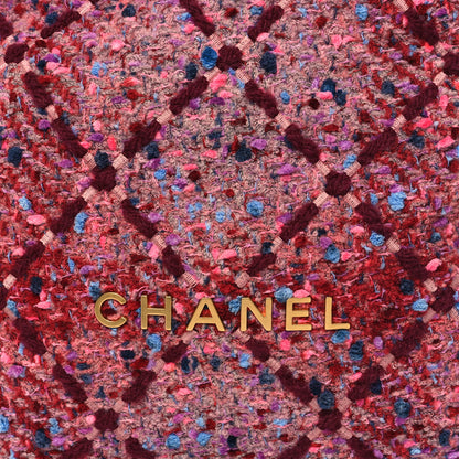 Chanel Tweed Quilted Chanel 22 Pink Burgundy 10 of 13
