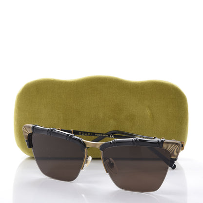 Gucci Acetate Metal Bamboo Sunglasses GG660S Black Brown 9 of 9