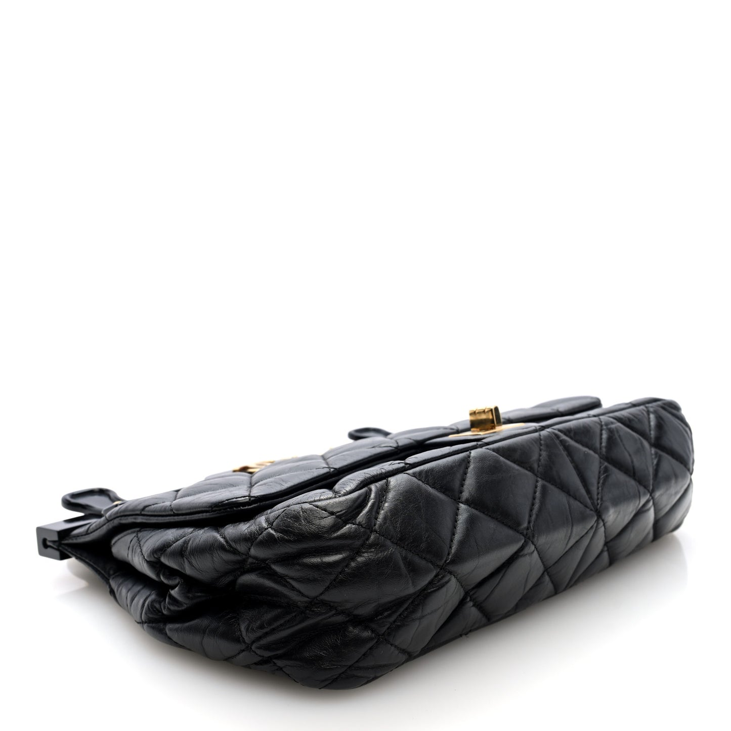 Aged Calfskin Quilted 2.55 Reissue 225 Hanger Flap Black