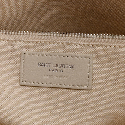 Saint Laurent Cotton Linen Rive Gauche Tote Light Shell 6 of 10