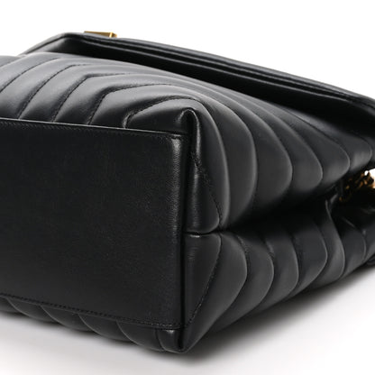 Saint Laurent SAINT LAURENT Calfskin Y Quilted Monogram Medium Loulou Chain Satchel Black 11 of 11